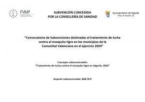 Subvención para el tratamiento de lucha contra el mosquito tigre